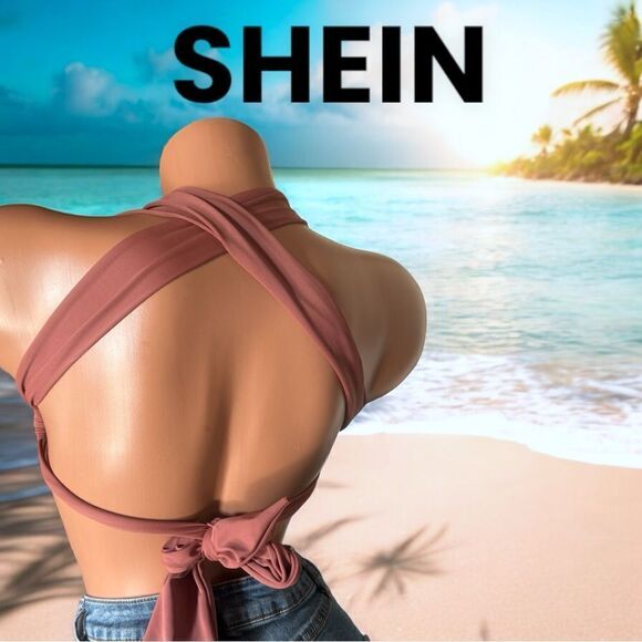 SHEIN Swimwear l Sash Tie Back l Bikini Top l Underwire l M l EUC - Picture 1 of 14
